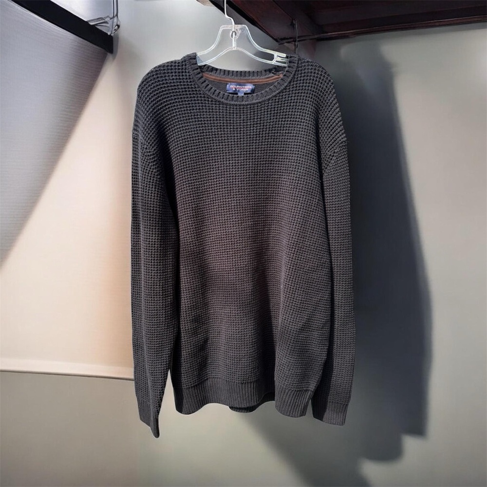 Roundtree & Yorke Crewneck Waffle Knit Sweater pullover Size XLT 
NWT